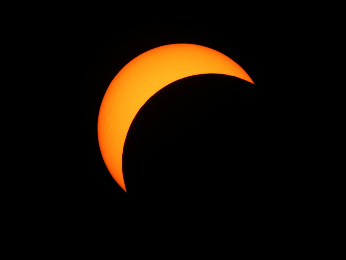 Crescent Sun looms over Hampton during Solar Eclipse 2024